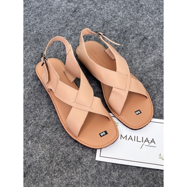 Sandal quai chéo MAILIAA mã MOI chất da đi mềm