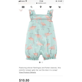Romper Carter bé gái 4-5kg