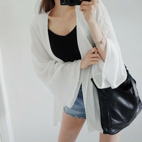 Áo khoác chiffon chống nắng màu trơn thời trang nữ tính | BigBuy360 - bigbuy360.vn