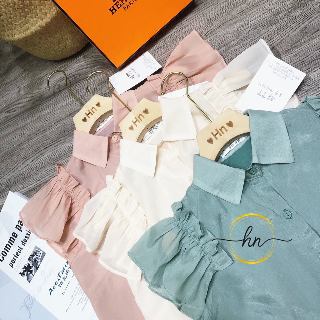 BÁN SỈ ÁO SƠ MI VOAN TƠ 2 LỚP TAY BÈO CHO NỮ | BigBuy360 - bigbuy360.vn