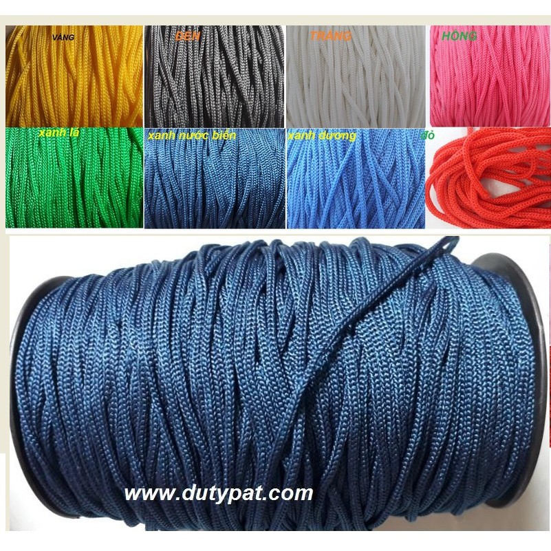 Dây Dù 3Mm Mềm Bó 5 - 10 Met, Dây Đan Vòng Tay, Vòng Cổ