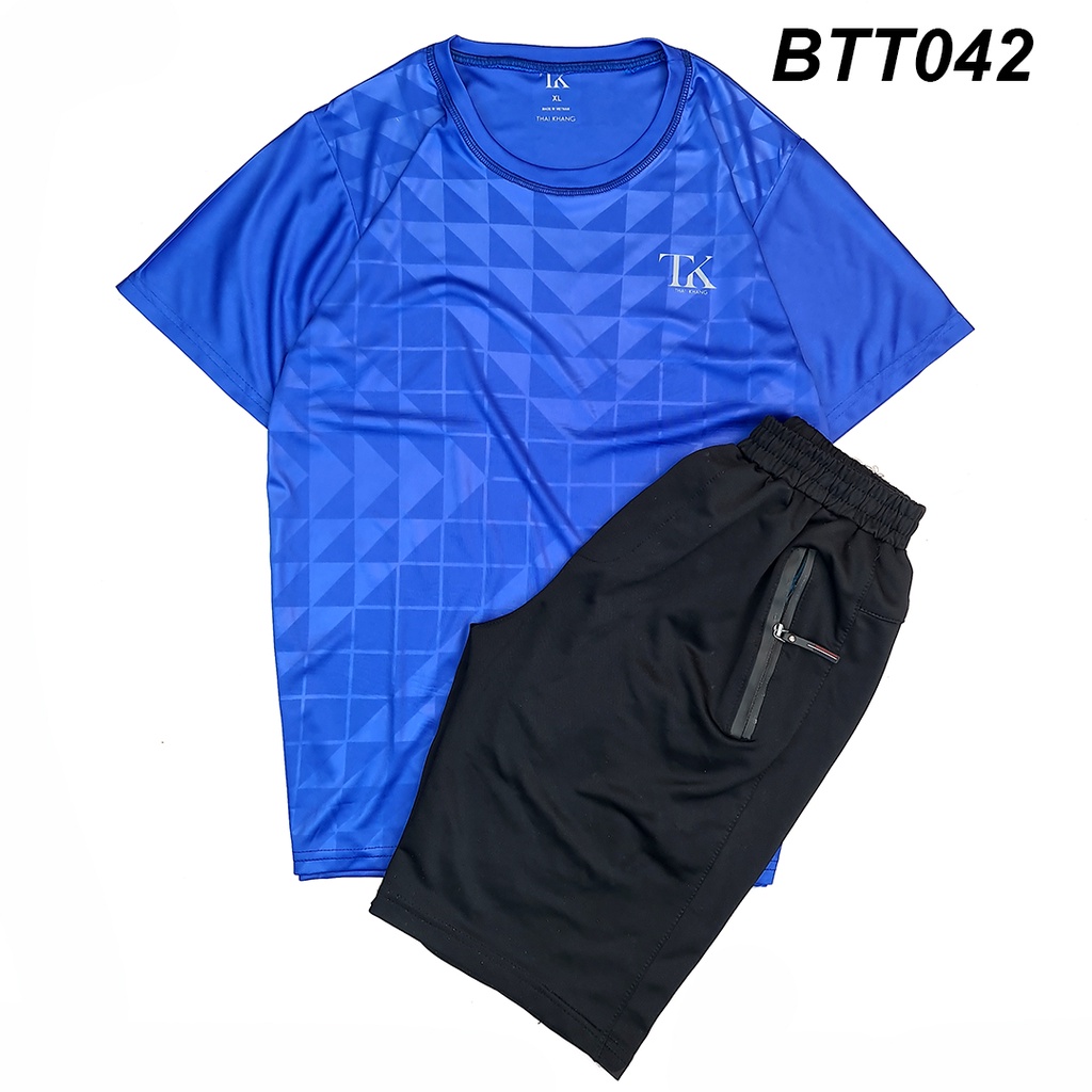 Bộ thể thao nam vải mềm siêu mát loại bộ quần áo thể thao hè thun lạnh mặc mát BTT04