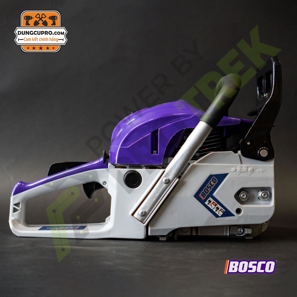 MÁY CƯA XÍCH BOSCO 6900 62CC - CHẠY XĂNG 2 THÌ CƯA ĐƯỢC MỌI LẠI CÂY