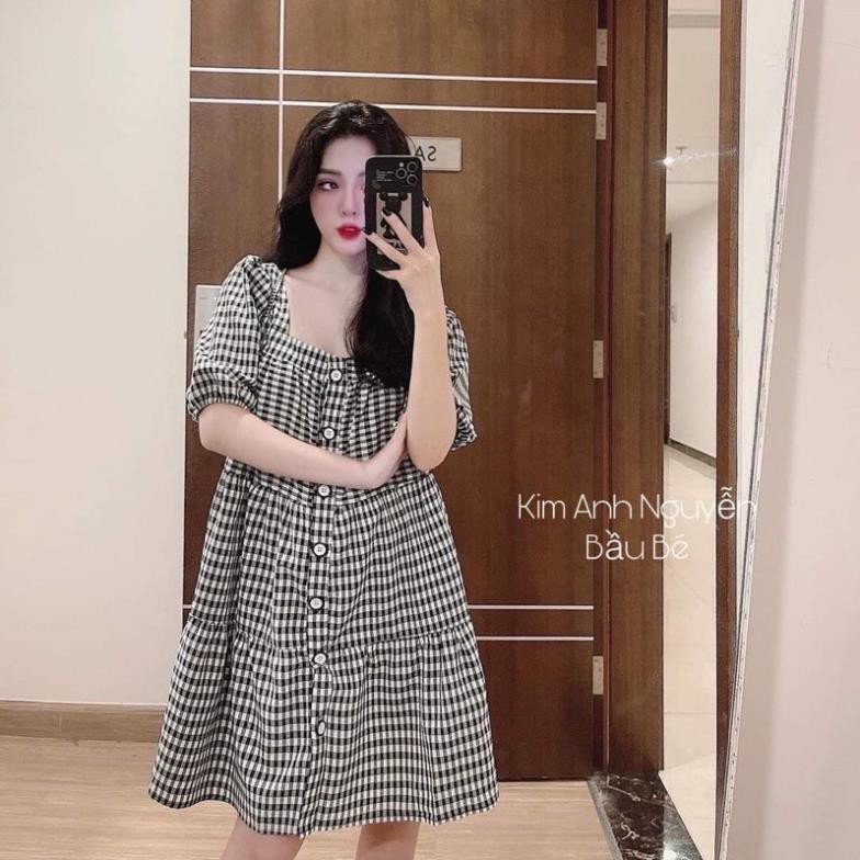 Váy babydoll kẻ caro ཾ ྇