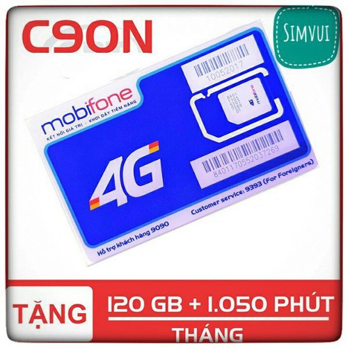 SIM MOBI C90N miễn phí 120gb tốc độ cao