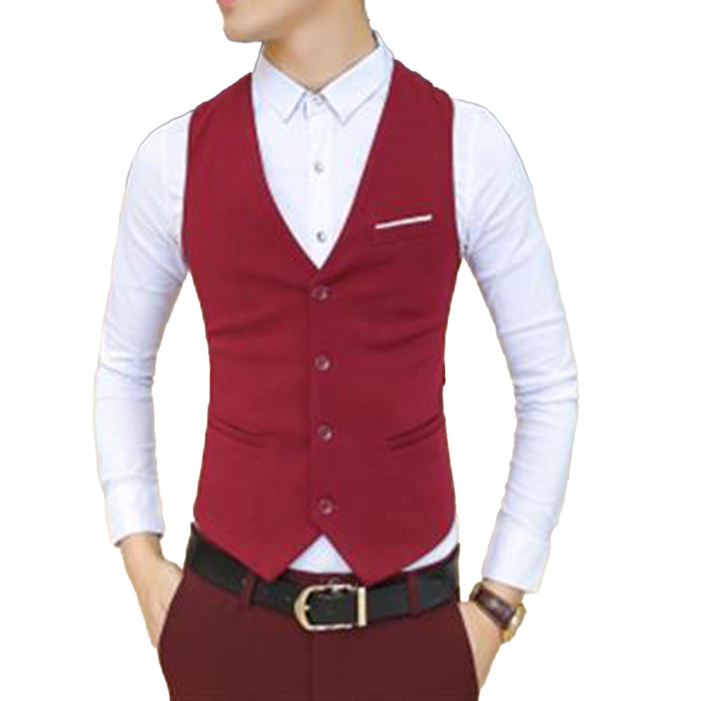 Waistcoat Coat Suit Tuxedo Casual Blazer Vest Slim Wedding Cotton Blends Mens
