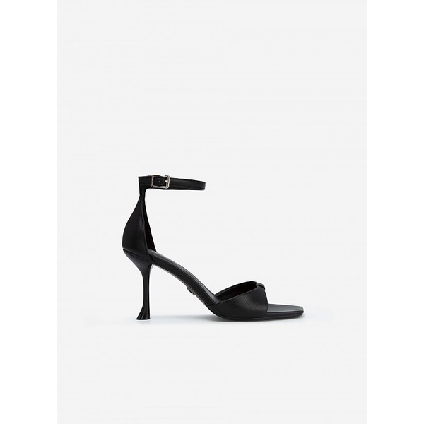 Vascara iày Ankle Strap Quai Nơ Spool Heels - SDN 0699 - Màu Đen
