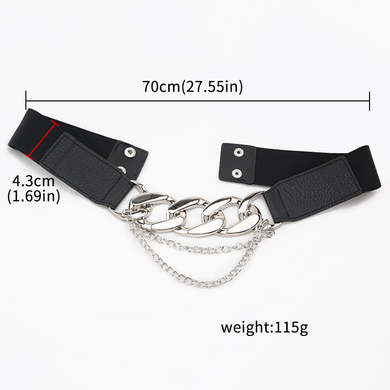 Thắt lưng hợp kim phối dây móc xích thời trang cho nữ