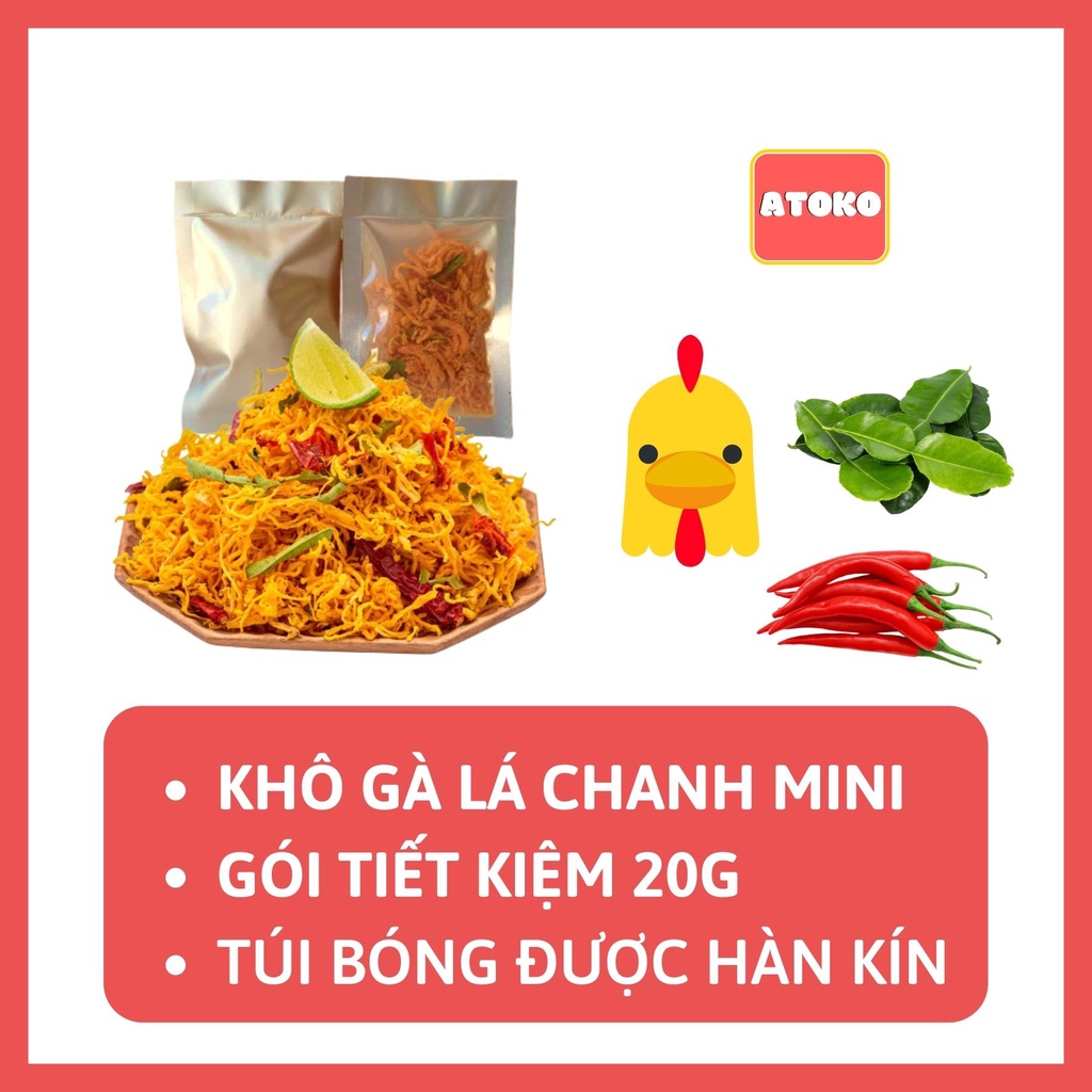 Khô Gà Lá Chanh Dai Mềm Đúng Chuẩn Khô Ngon Ăn Vặt Gói Mini Dùng Thử 20g  ATOKO KHOGAMINI | BigBuy360 - bigbuy360.vn