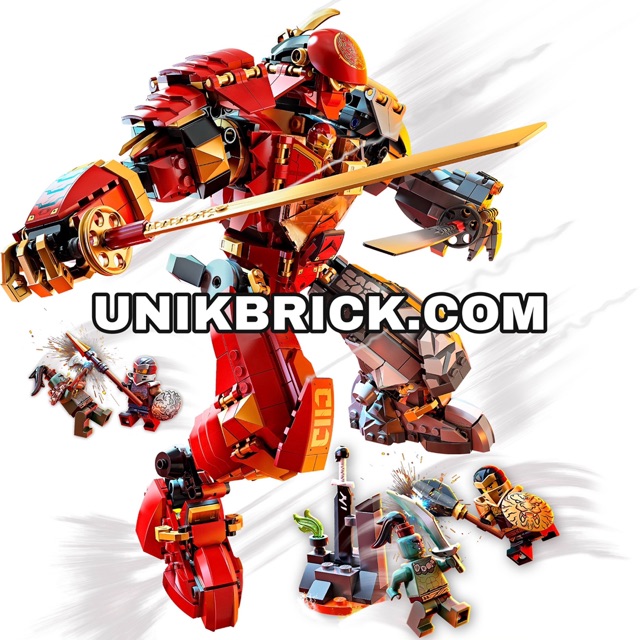 Lego UNIK BRICK 71720 Fire Stone Mech Chiến giáp hợp thể của Kai và Cole trong Ninjago chính hãng như hình