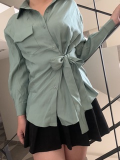 sơ mi cột nơ eo size lớn , big size Thái lan