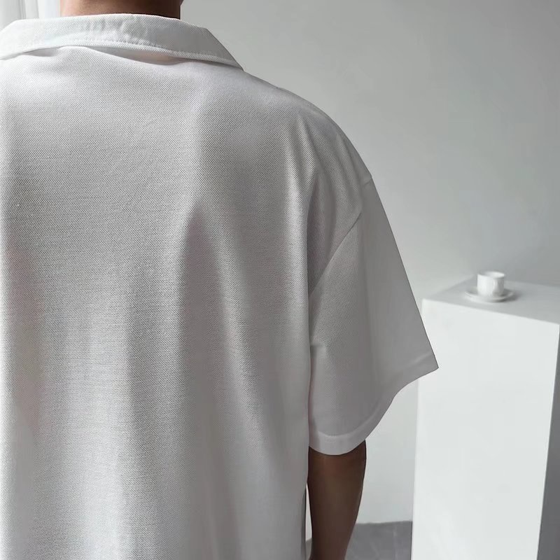 Áo Thun POLO Tay Ngắn Cổ Chữ V Màu Sắc Đơn Giản Thời Trang Mùa Hè Có Size M-3XL Phong Cách Hàn Quốc Cho Nam