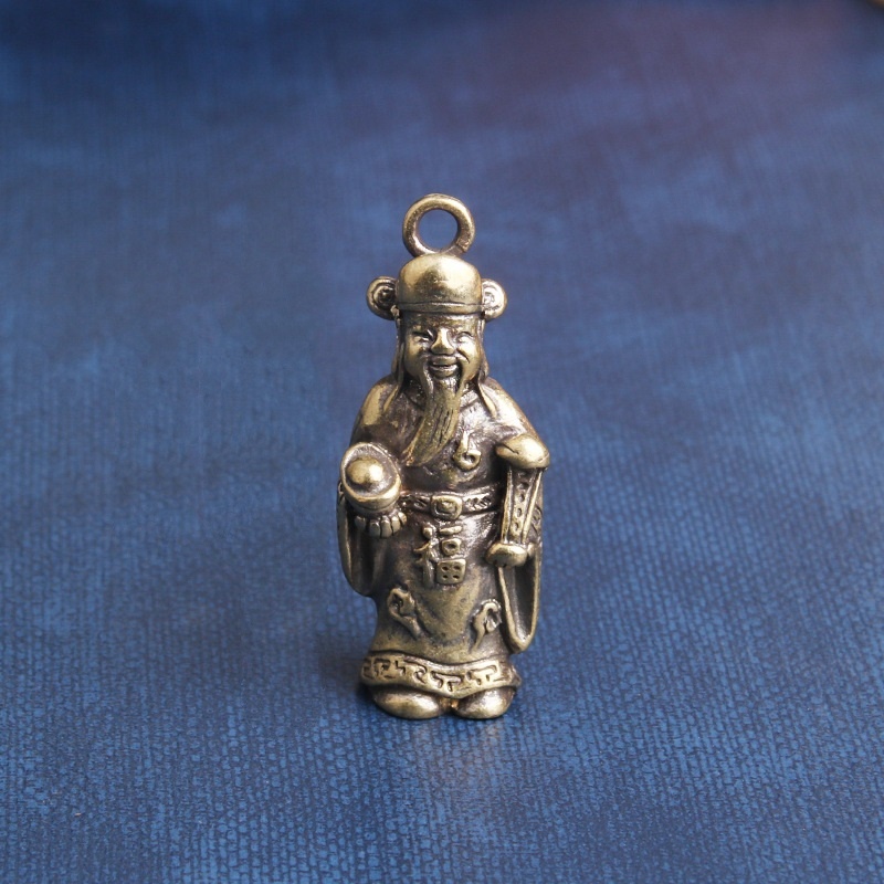 Móc Khóa Đồng Thau Kiểu Dáng Tượng Ông Thần Tài  Đem Lại May Mắn Chiêu Tài Lộc