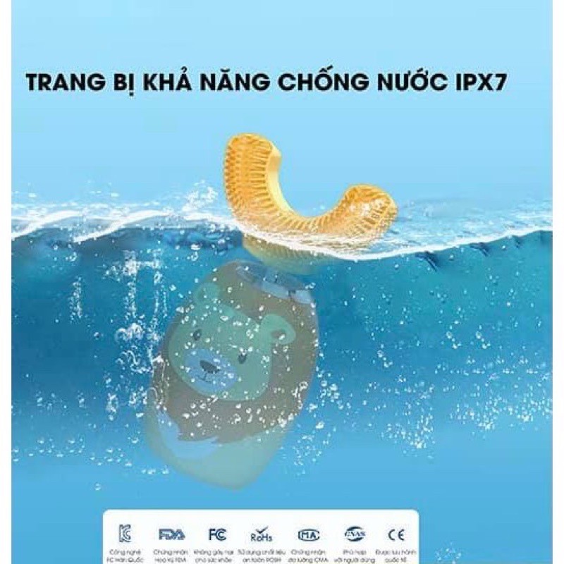 Bàn chải đánh răng điện chữ U Wekome cho bé WT-C02