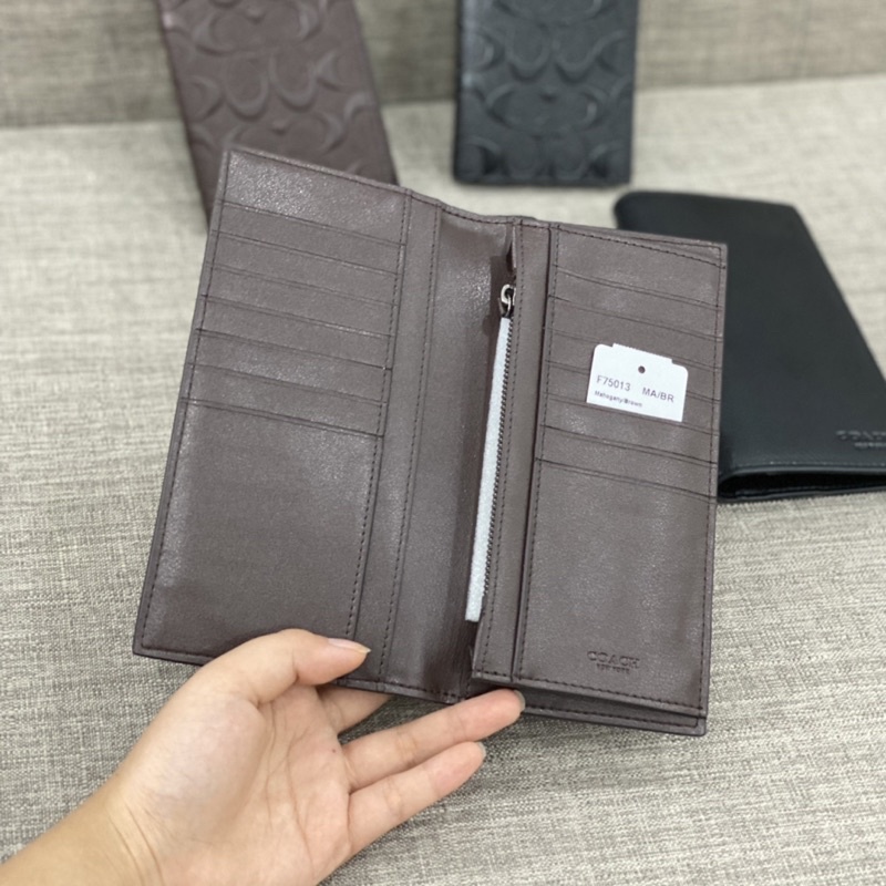 Ví dài nam Coach hàng hiệu cầm tay da thật đựng tiền, đựng thẻ đủ màu mới 100%