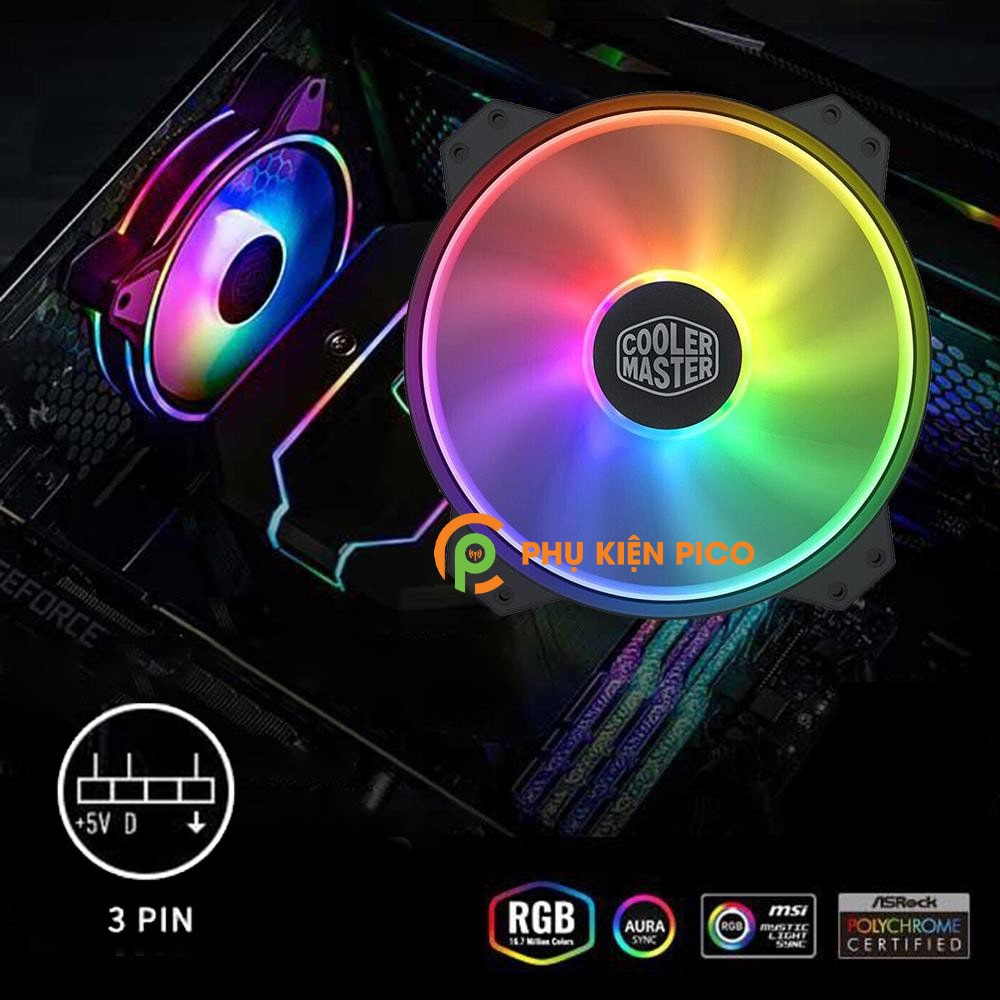 Quạt tản nhiệt Case Cooler Master MF200R ARGB 20CM - Coolermaster MasterFan MF200R ARGB - Fan Case 20cm