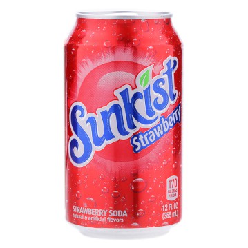 NƯỚC NGỌT CÓ GAS HƯƠNG DÂU SUNKIST STRAWBERRY 355ML - USMART
