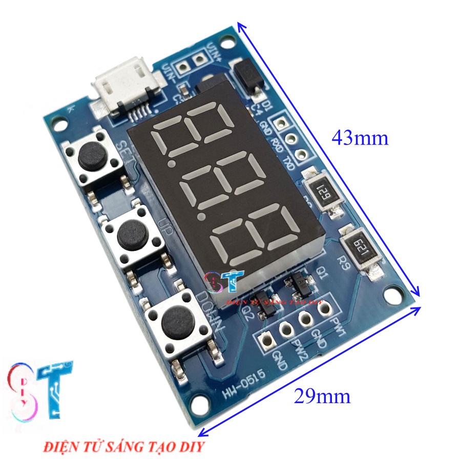 Mạch Tạo Xung PWM 2 Kênh 5V-20V Tần Số 1HZ-150KHZ Có Màn Hinh Hiển Thị