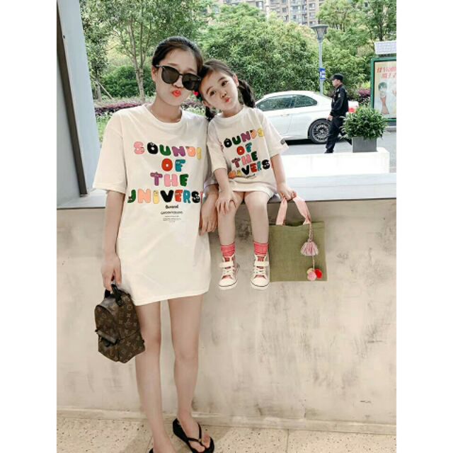 ( oder) Set váy xuông in chữ mẹ và bé