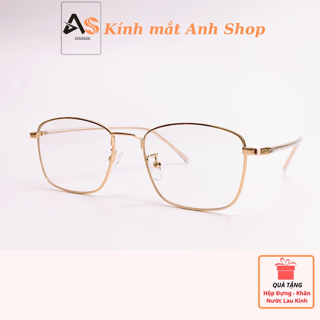 Gong kính mắt vuông chất liệu kim loại kiểu dáng thời trang 8818