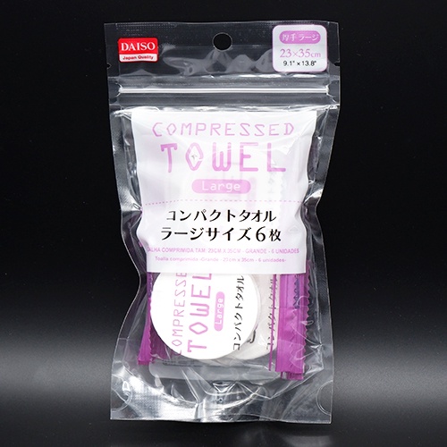 Daiso Khăn nén size L 23 × 35cm 6 pcs