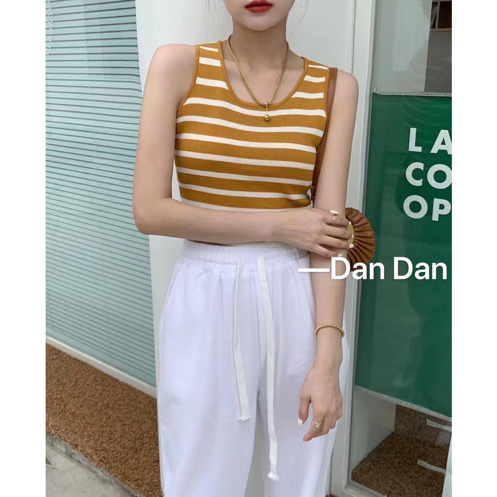 Áo hai dây sọc kẻ ngang 0117, Áo hai dây nữ Hàn Quốc