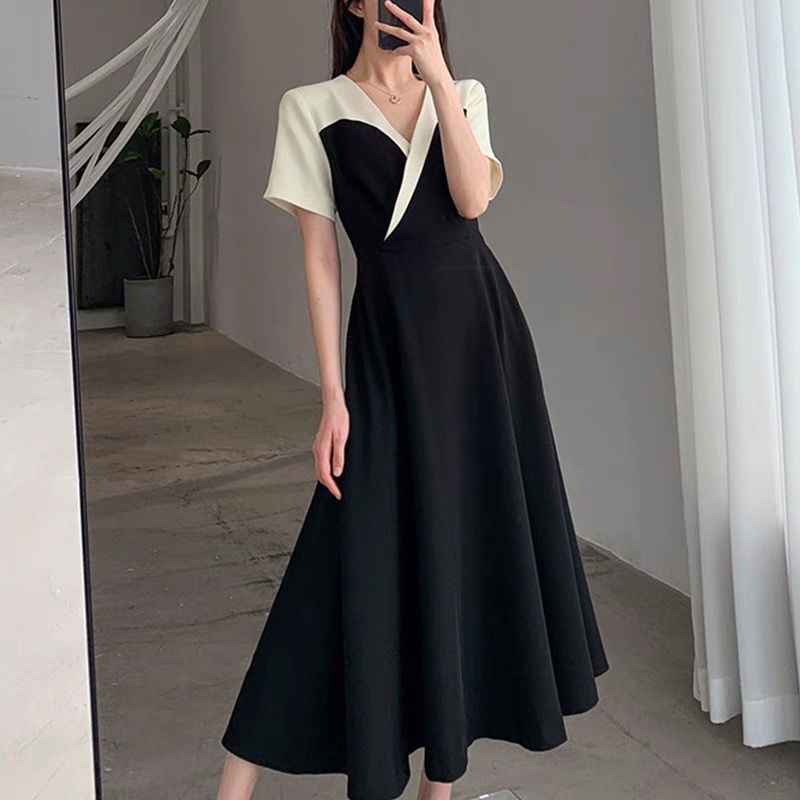 đầm đen đầm dài đầm vintage váy tiểu thư sang chảnh váy cổ v đầm thiết kế đầm công sở đầm khoét eo đầm bigsize nữ váy nữ xinh váy đi chơi đầm đi tiệc đầm nữ