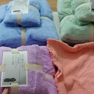 Sét 2 Khăn Tắm Lớn Xuất Hàn 1m4*70cm và 75x35cm 100% Cotton Siêu Thấm Nước, Mềm Mịn Phù Hợp Khách Sạn, Quấn Cho Bé