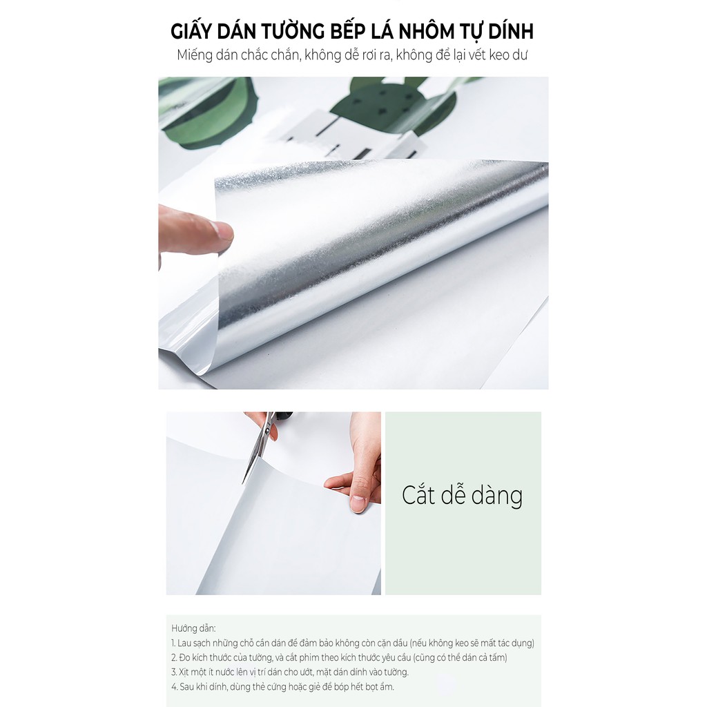 [CHỐNG DẦU] Giấy Dán Tường Bếp Chống Dầu Chịu Nhiệt Cao Cấp - IDEAL HOME