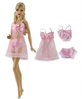 Set đồ ngủ ren dễ thương cho búp bê 30cm – nhiều màu xinh xắn - màu ngẫu nhiên