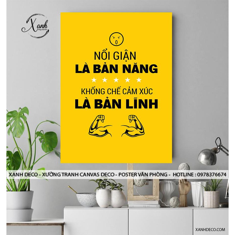 Tranh cổ động văn phòng côty NỔI GIẬN LÀ BẢN NĂNG KHỐNG CHẾ - BẢN LĨNH