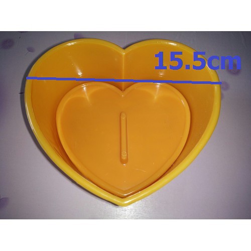 Khuôn nhấn xôi tim hình hoa hồng 15cm