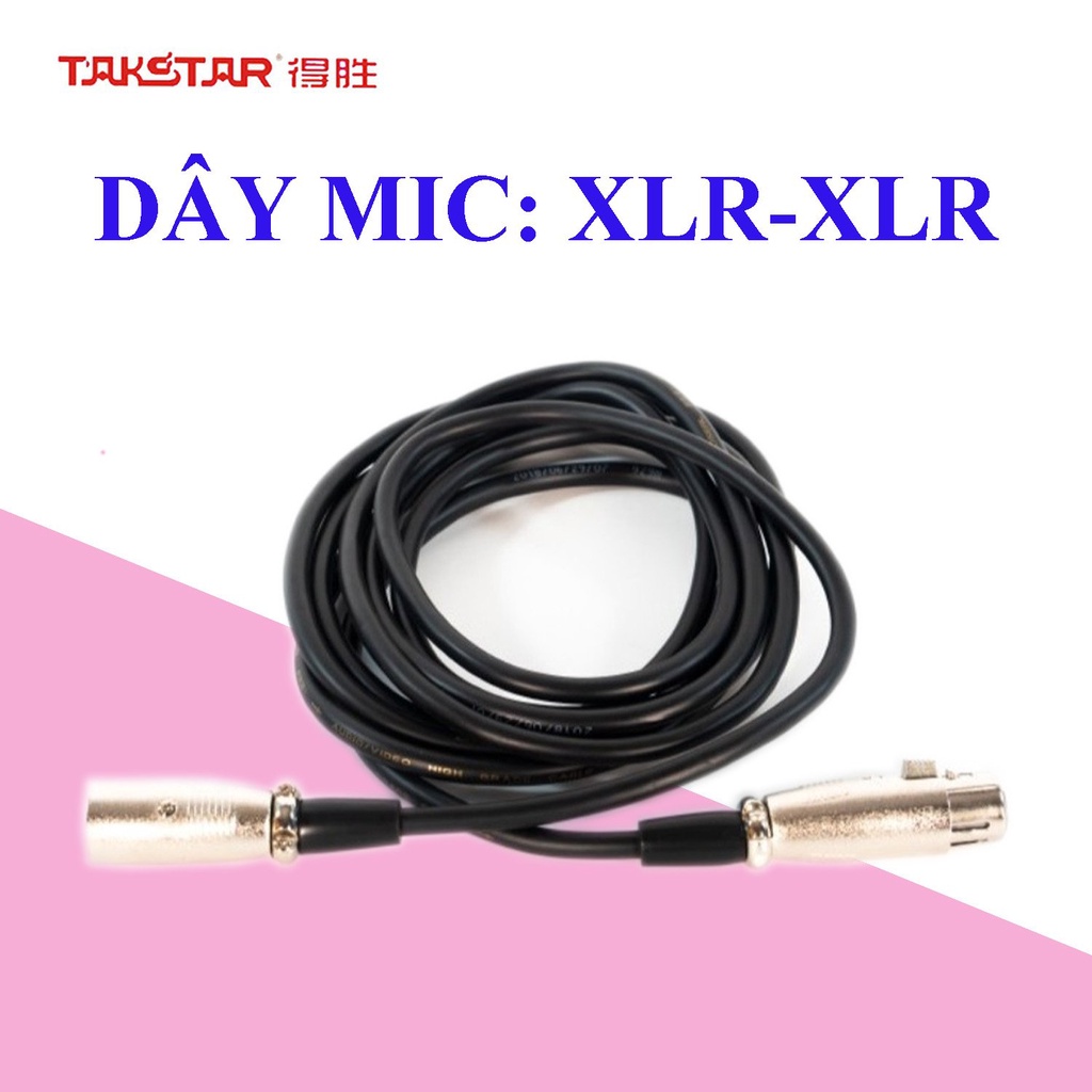 Dây cáp kết nối âm thanh chuẩn XLR-XLR dùng cho Micro, Soundcard cao cấp chống sôi, rè, hú..Bảo hành 6 tháng