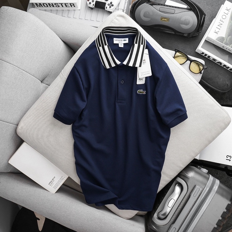 Aó polo nam cao cấp LCST cổ phối 2 khuy,Form Slimfit,vải COTTON khô co dãn 4 chiều,thấm hút mồ hôi,Hàng VNXK