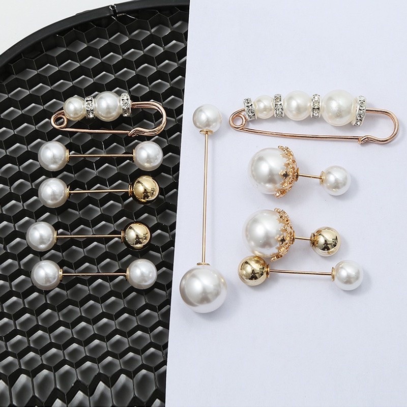 Set 7 ghim cài áo đính hạt siêu sang chảnh