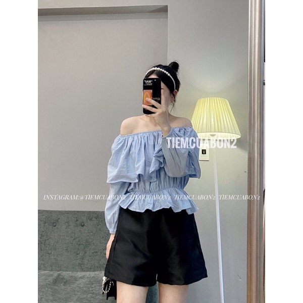 Quần sooc , sooc phồng cạp chun phối áo điệu siêu xinh