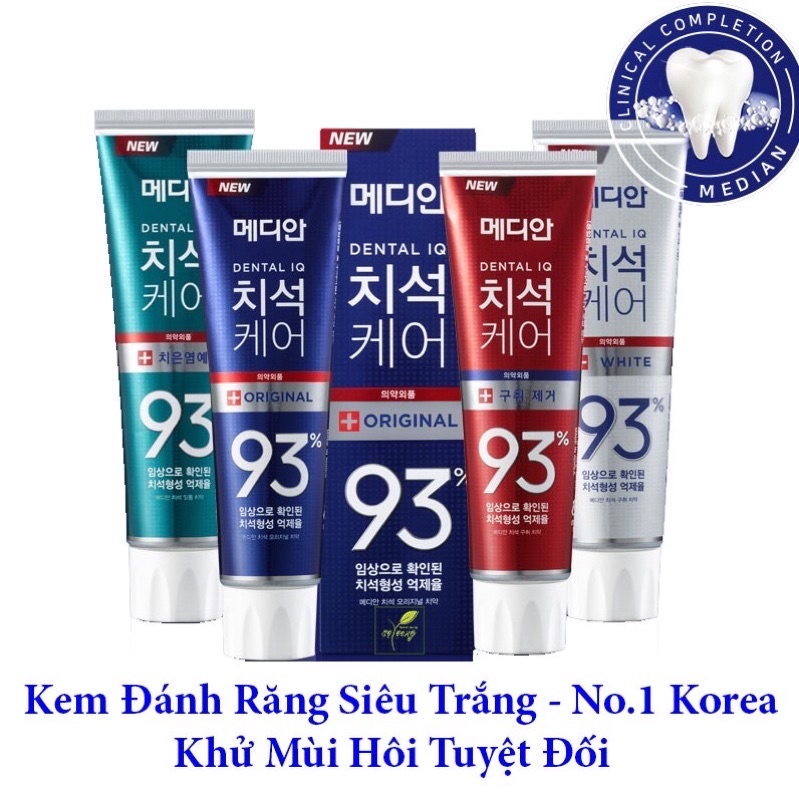 [Trắng răng thơm miệng ] Kem đánh trắng răng Median 4 màu của Hàn Quốc