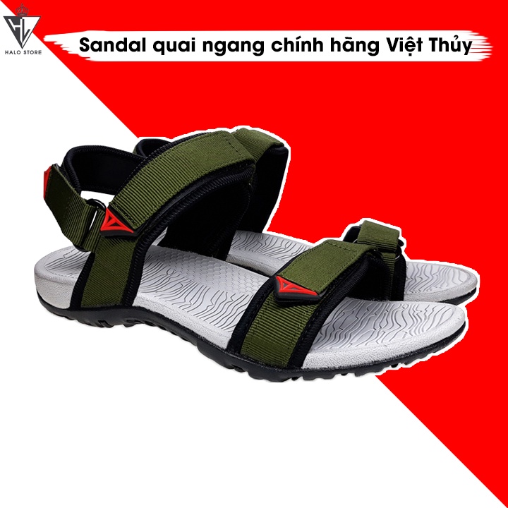 [Fullbox] Giày Sandal Nam Nữ Việt Thủy Hai Quai Ngang Xanh Rêu - VT016