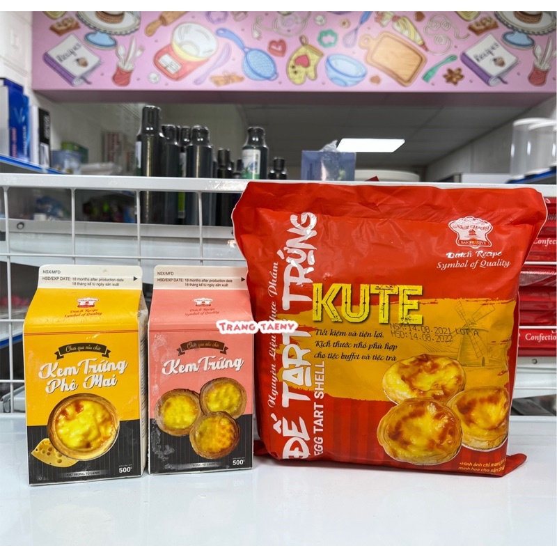 Đế bánh tart trứng và kem trứng, kem phô mai mini