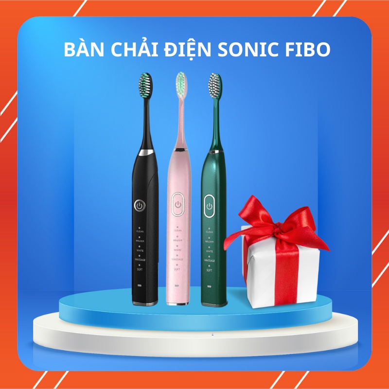 Bàn chải điện cao cấp Sonic  X7 Fibo - Bàn chải đánh răng tự động người lớn nhiều chế độ làm sạch, bảo hành 6 tháng