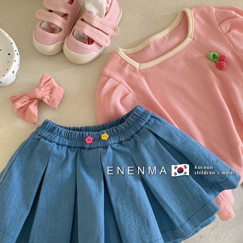 Set Áo Thun Tay Ngắn Và Quần Jeans Dài Thời Trang Hè 2022 Phong Cách Hàn Quốc Cho Bé Gái