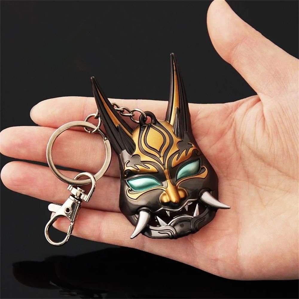 Mô hình móc khóa kim loại MẶT NẠ CHILDE XIAO thần khí game GENSHIN IMPACT anime chibi