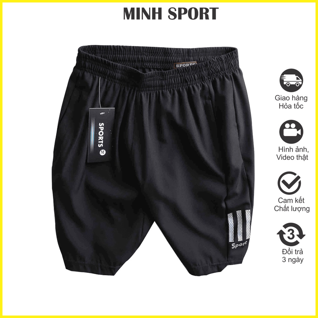 Quần Short Đùi Thể Thao Nam Chất Liệu Thun Xi 4 Chiều Cao Cấp, Dày Dặn, Mềm Mịn, Thấm Hút Mồ Hôi Tốt mã QUAN.18