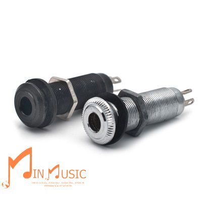 Đầu Jack Cái Dài Dành Cho Đàn Guitar Bass I 6.35mm Electric Guitar Cylinder Clip End Pin Mono Panel Plating Output Jack