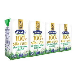 SỮA VINAMILK 100% VỈ 4 HỘP 110ML