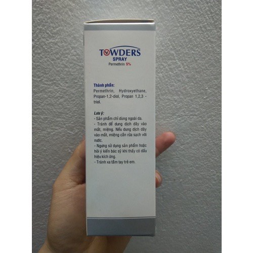 Xịt Towders Spray 100ml chai xịt cho da bị ghẻ và ký sinh trùng