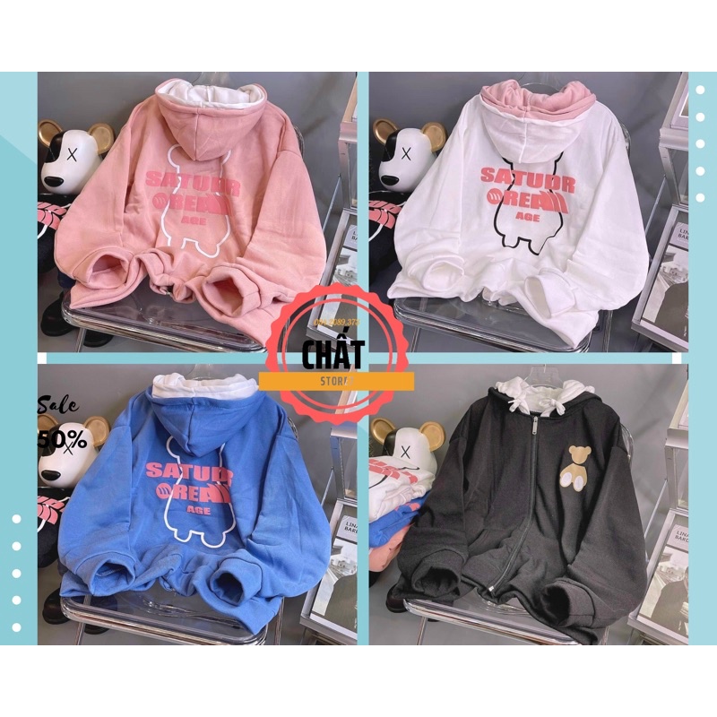 Áo Khoác Nỉ Couple Chuối Banana Siêu Hot, Áo khoác nỉ gấu mủ 2 lớp siu dễ thương