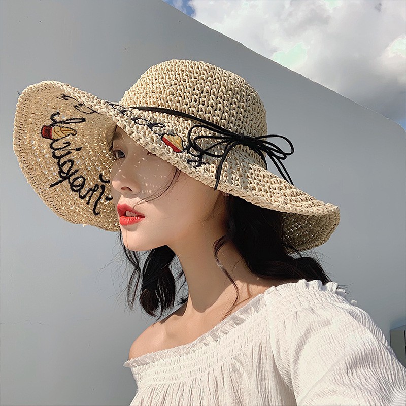 Nón Cói Vành Tropical Holiday Dây Nơ Đi Biển Chống Nắng