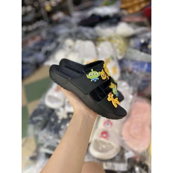 dép bánh mì 2 quai gắn sticker, dép lê nữ