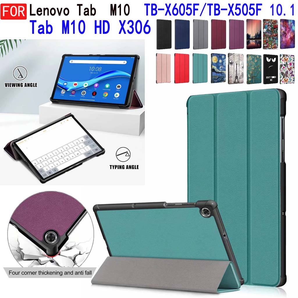 Ốp máy tính bảng da PU màu trơn cho Lenovo tab M10 HD Gen2 X306F/X 10.1 M10 tab TB-X605F/TB-X505F